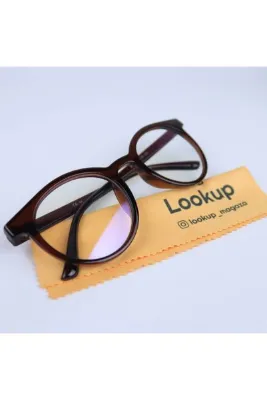 Lookup Kahverengi Çerçeve Şeffaf Cam Unısex Blue Block Mavi Işık Okuma Gözlüğü