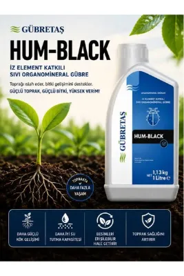 GÜBRETAŞ Hum-Black 1lt KÖKLENDİRİCİ Humik Fulvik Asit içeren iz elementli Organomineral Gübre