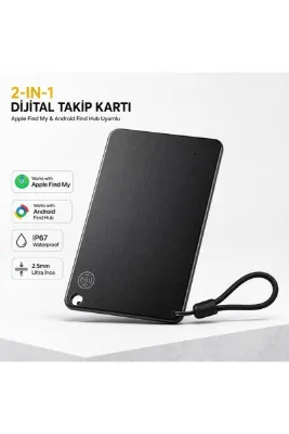 G103 2-in-1 Dijital Takip Kartı Appl Find My & Androi Find Hub Uyumlu IP67