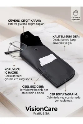 Singularis Deri Cebe Koyulabilir Deri Gözlük Kılıfı
