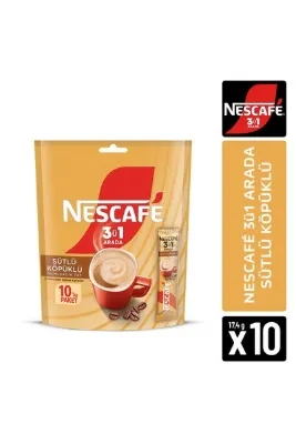 Nescafé 3ü1 Arada Sütlü Köpüklü Çözünebilir Kahve 17,4g 10'lu paket