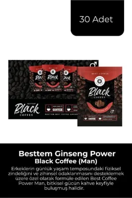 BESTTEM Best Coffee Power Man – Ginseng, Epimedium ve Maca İçeren Çözünebilir Kahve - 30 Adet
