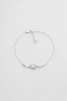 So CHIC... Minimal Baget 18 Ayar Beyaz Altın Kaplama 19 Cm Gümüş Bileklik