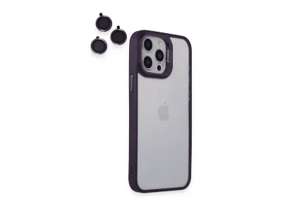 NEWFACE iPhone 14 Pro Uyumlu Roblox Lens Standlı Telefon Kılıfı Mor