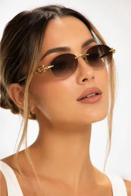 Nilu Moda Şık Gold Detaylı UV400 Güneş Gözlüğü