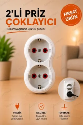 garaccu 2 li Topraklı Kablosuz Golyat Priz Çoğaltıcı 1 Adet, Golyat Piriz, İkili Priz