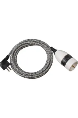 Brennenstuhl Light Serisi Aydınlatmalı Açma/Kapama Çevirme Anahtalı Örgü 3 Metre Uzatma Priz