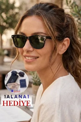 Lozzo Kadın UV400 Siyah Wayfare Cam Güneş Gözlüğü 23010 C2 k