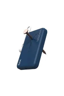 Bix PB121 25W Qi2.2 Kablosuz Magsafe PD 3.0 10000mAh Semi-Solid Bataryalı Hızlı Şarj USB-C Kablolu Powerbank Koyu Mavi