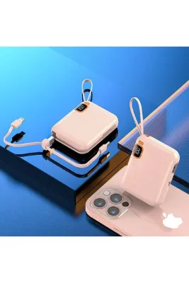 İXTECH 10.000 Mah Powerbank Kablosuz Şarj Cihazı 22.5w Pembe
