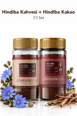 Plantwise 2'li Hindiba Seti | Hindiba Kahvesi + Kakaolu Hindiba Kahvesi | 100g Cam Kavanoz