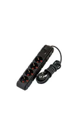 UFO Akım korumalı grup priz 2.5 mt kablolu anahtarlı siyah 4 lü ve USB+type-c şarj aleti 3000 watt