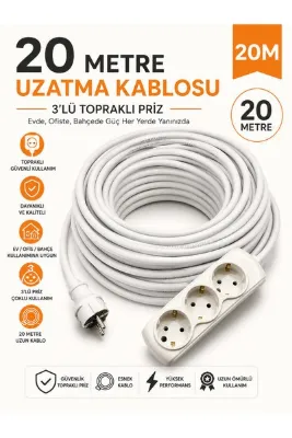 ERGÜL 3x2.5 mm Ttr Seyyar Uzatma Kablosu 20 metre