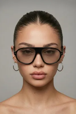 REN EYEWEAR Veyra Siyah İnce Çerçeve Oval Form Güneş Gözlüğü| UV400 Koruma unisex