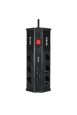 S-LINK PRZ03 PrizHive 3 Metre 1860 Joule 3x1.5mm 2xUSB 2xType C 2.4A/5V 250V 16A/3860W 6 lı Akım Kor