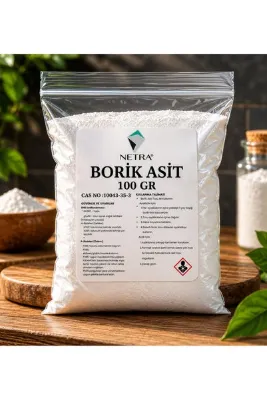 NetraKompozit Yerli Üretim Doğal Borik Asit Hidrojen Borat BoriK 100 Gr