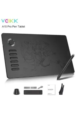 Veikk A15 Pro 10x6" 16384 Yüksek Basınç Hassasiyetli Profesyonel 5080 LPI Grafik Tablet + Kalem