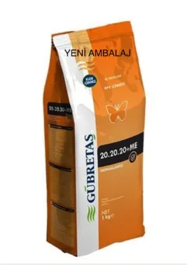GÜBRETAŞ 20 20 20 Npk Gübresi 1 Kg, Azot, Fosfor, Potasyum Me, Orijinal Paket