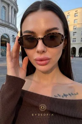 Eyesofia Pearly Cat Eye Kahverengi Leopar Çerçeveli Uv400 Filtreli Ultra Hafif Uv400 Filtreli Güneş Gözlüğü