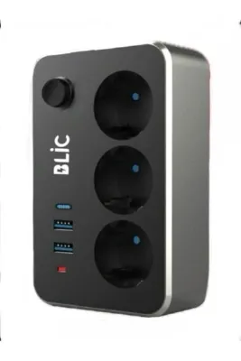 Fulltech 3lü Priz 2 Usb 1 Typec 2 Metre Kablo Anahtarlı Termal Akım Korumalı Elektronik Ürünler Için Uygundur