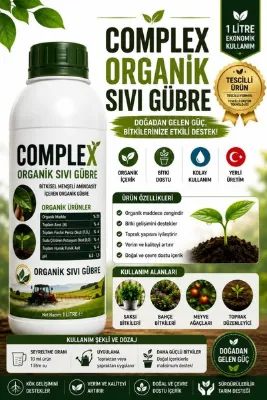 plant-home Complex Organik Sıvı Gübre 1 Litre - Bitki Besini - Kök Gelişimi ve Verim Desteği - Saksı, Bahçe ve Meyve Ağaçları İçin