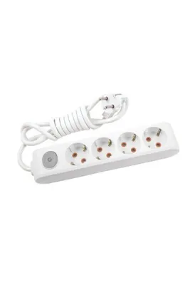 VİKO Multi-let Dörtlü Priz Anahtarlı Topraklı Kablolu Çocuk Korumalı 2 Metre-beyaz