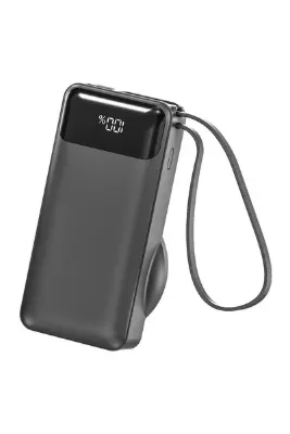S-LINK G360 10000Mah Pd35W+Magsafe 15W Type-C Kablolu Siyah Lcd Taşınabilir Powerbank