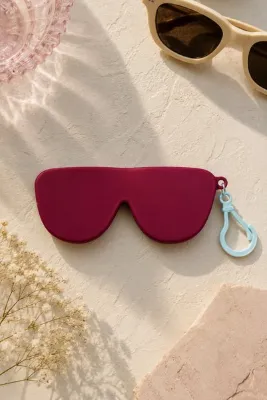 Eyesofia CarryNest Premium Bordo Katlanabilir Silikon Gözlük Kılıfı Süper Esnek Koruyucu Gözlük Taşıma ve Saklama Kabı
