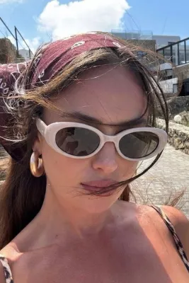 Eyesofia Uovo Oval Vintage Model Pudra Pembe Ultra Hafif U400 Filtreli Lüx Kadın Güneş Gözlüğü