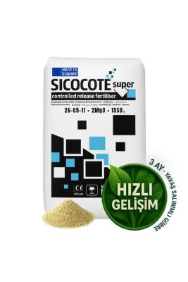 SICOCOTE Super CRF 26-05-11 + 2MgO + 15SO₃ | Kontrollü Salınımlı Granül Gübre | 25 KG | Made in EU