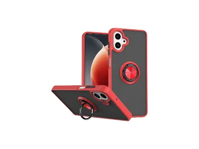 EVIMDEYOKYOK Samsung Galaxy A07 Uyumlu 4G Montreal Yüzüklü Silikon Kapak Telefon Kılıfı Kırmızı