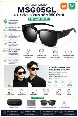 Xiaomi Mijia Numaralı Gözlük Üzerine Takılabilen Polarize Güneş Gözlüğü UV400 TAC Lens Hafif 23gr TR90 Çerçeve MSG05GL