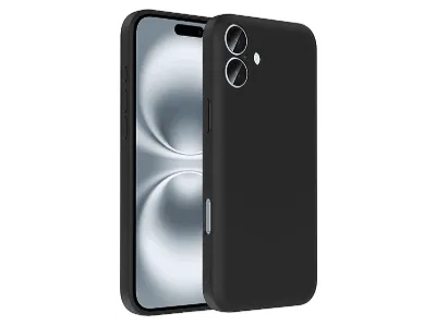 LOPARD iPhone 16 Plus Uyumlu Kamera Korumalı Kartlık Hazneli Vitra Kapak Telefon Kılıfı Siyah