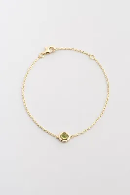 So CHIC... Peridot Serüveni 18 Ayar Sarı Altın Kaplama 19 Cm Gümüş Bileklik