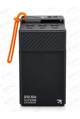 ERCTECH 50.000 mAh Tank Kasa Darbeye Dayanıklı Powerbank – 30W PD & 22.5W Hızlı Şarj, 3 USB-A + 3 Type-C, Dijital Ekranlı