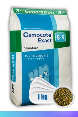 ICL OSMOCOTE Osmocote® Exact Standard 15-9-11 + 2MgO + TE | 8-9 Ay Kontrollü Salınımlı Gübre (1 kg)