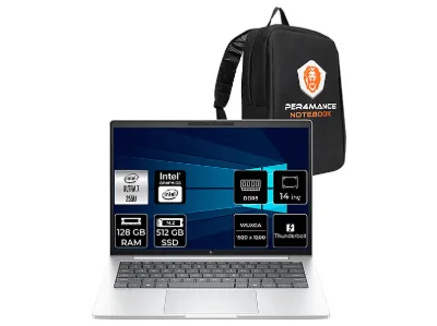HP EB 8 G1i FHD+ CS7R0ETPN347 + PER4 Intel Core Ultra 7 255U 128 GB RAM 512 GB SSD 14 inç FreeDOS Laptop+Çanta Metalik Gri