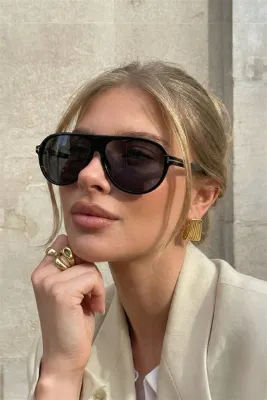 Eyesofia Clara Unısex Vintage Siyah Güneş Gözlüğü