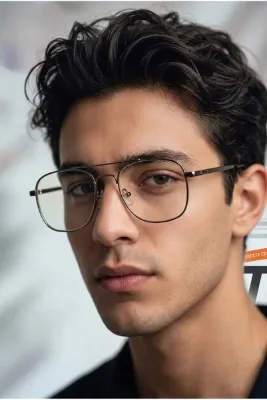 MONAL Reynmen Model Mavi Işık Filtreli Pilot Gözlük, Optik Uyumlu Camları Değişebilir
