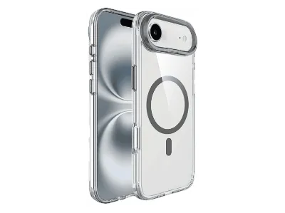 LOPARD iPhone 17 Air ile Uyumlu Uyumlu Mgsafe Şarj Airbagli Kamera Standlı Azor Kapak Telefon Kılıfı Koyu Gri