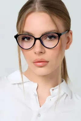 Chunky Frame Sırıus Cat Eye Siyah Mavı Işık Korumalı Gözlük