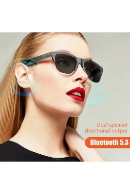 Dynego Bluetoothlu Güneş Gözlüğü Kablosuz Işık Geçirmez Akıllı Gözlük Dokunmatik Çift Hoparlörlü