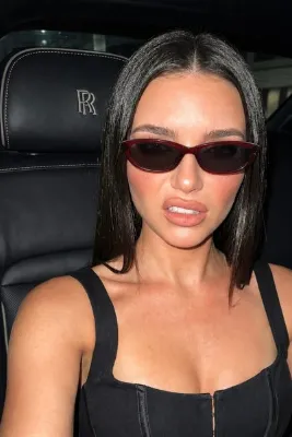Goldmine Bella Vintage Cat Eye Güneş Gözlüğü Bordo Siyah | Kılıf ve Silme Bezi Hediyeli