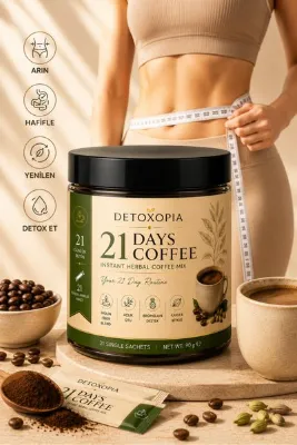 Detoxopia 21 Day Hindiba Kahvesi - Inülin Bromelain Kakule ve Açlık Otu Içeren 21 Saşe