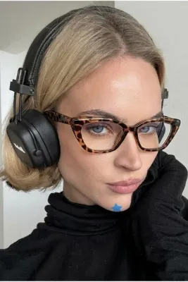 REN EYEWEAR REN Tilda Kadın Mavi Işık Filtreli Gözlük – Blue Block Cam, Leopar Çerçeve, Kedi Göz Tasarım , Ekran gözlüğü