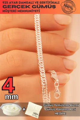 OSMANLI GÜMÜŞ Kadın Gümüş Bileklik - 4 mm Oluklu Nano Model Zarif Kadın Bileklik