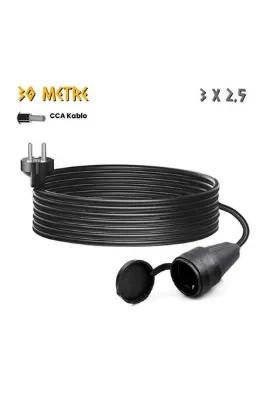 SGS Kauçuk Uzatma Kablosu CCA 3x2.5 - Tekli Dişi Priz - 30 mt.