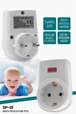 GOLDMASTER Tekli Akım Korumalı Grup Priz Max 3500w 16a
