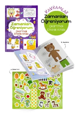 Kavramlar - Zamanları Öğreniyorum Çıkartmalı Etkinlik Kitabı 3 + Yaş