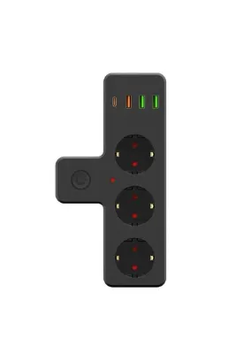 SMAYLİNG Yeni Nesil 3'lü Duvar Priz Termal Akım Korumalı Priz 3 X Usb, 1 X Type-c